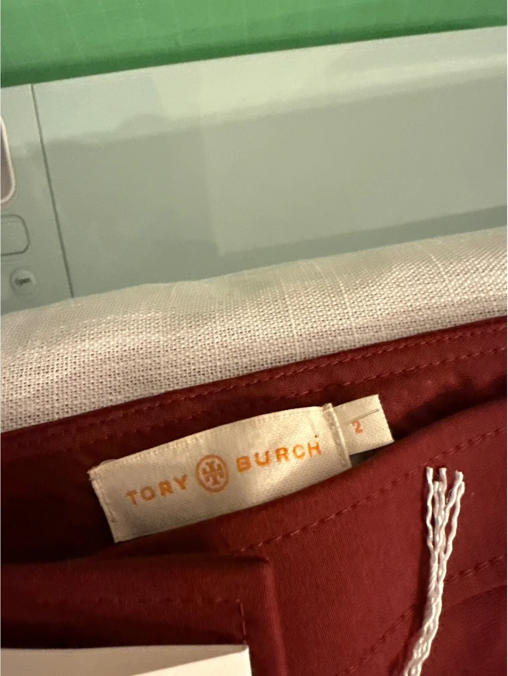 Tory Burch Vanner Pant Red Cordovan Size 2
